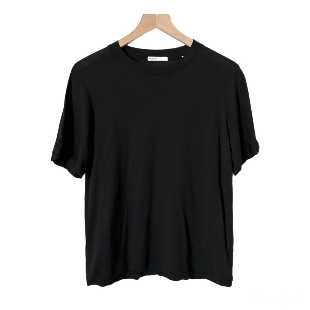 BLDWN Iris T-Shirt 100% Supima Cotton Black Short Sleeve Crew Neck Size Medium